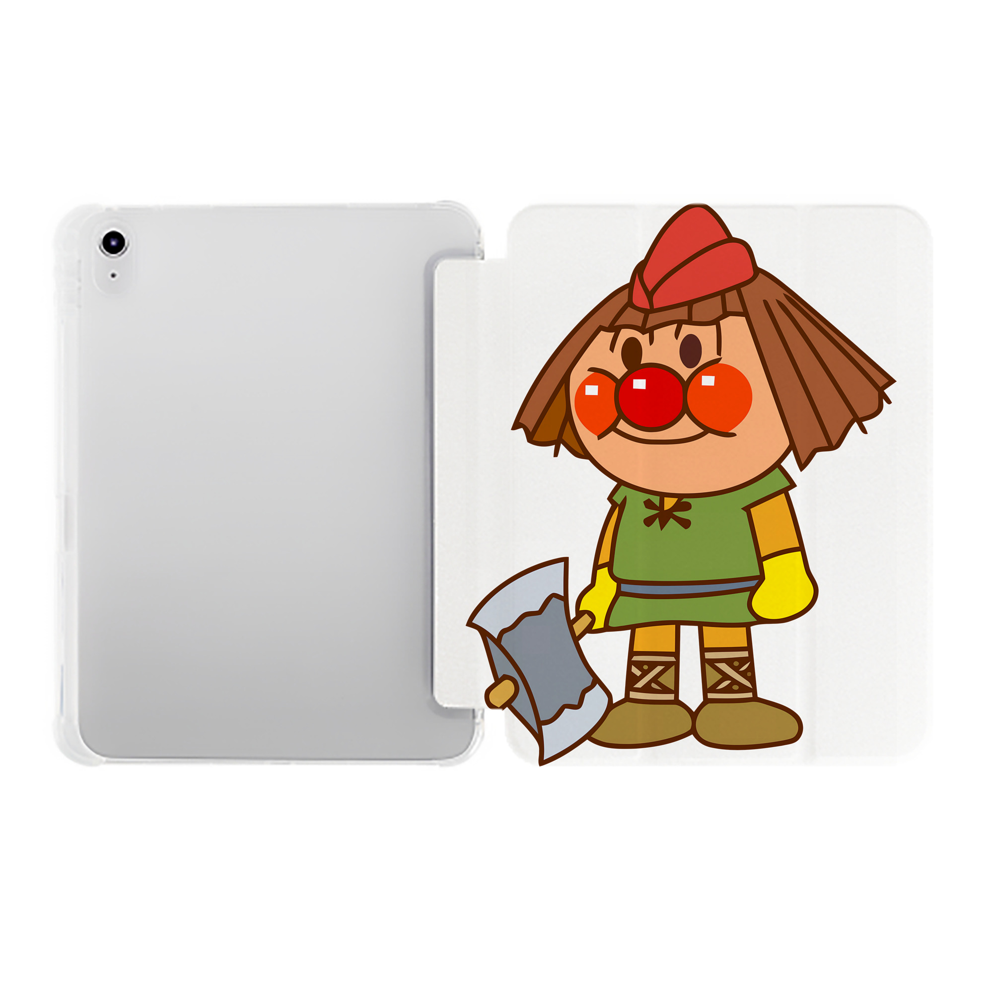 （画像用） アンパンマン Anpanman IPad ケース ペン収納付き 三つ折りスタンド PUレザー×シリコン 対応機種9.5/10.5/10.9インチ